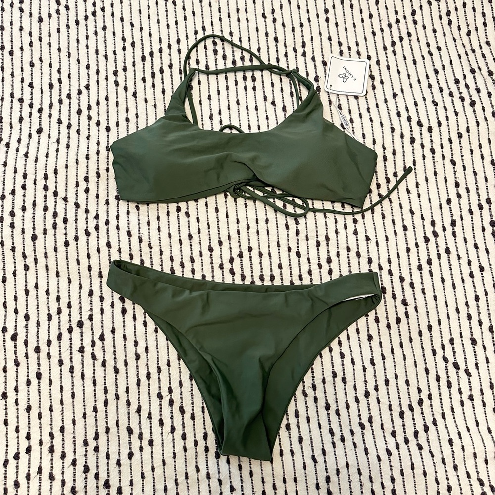 NWT army green bikini